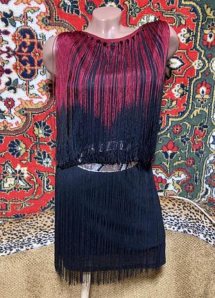 Розкішна святкова сукня з бахромою градієнт в стилі гетсбі 20-х років для вечірки фотосесії