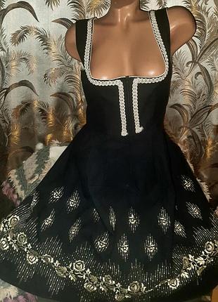 Винтажное роскошное баварское платье-сарафан с вышивкой, баварской дырль, дирндль, баварский дирдль,австрийский октоберфест, в идеальном состоянии