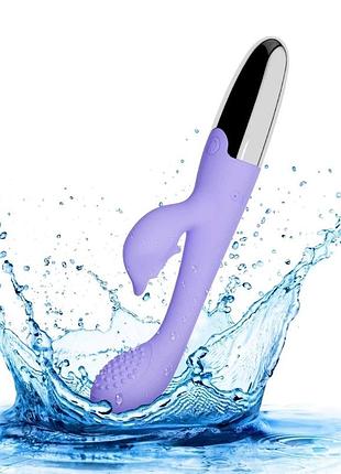Вибратор-кролик с двойной стимуляцией 💜 (9871)