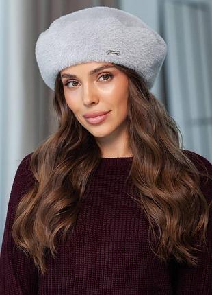 Берет из эко меха альпака, берет альпака, берет из эко-меха, берет зимний