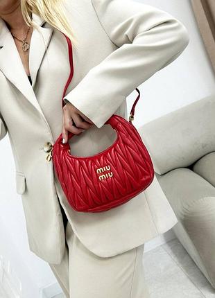 Сумка шкіряна червоного кольору люкс якість