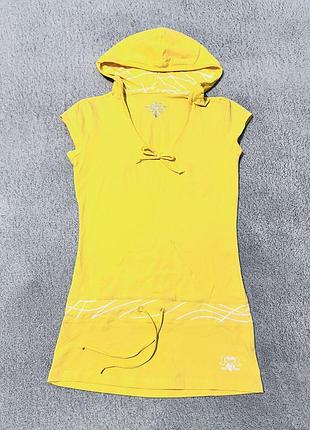 Подовжена жіноча трикотажна футболка з капюшоном billcee