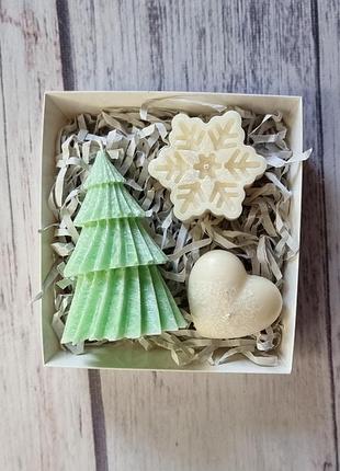 Ароматические свечи ручной работы зимние, подарочный набор свечей