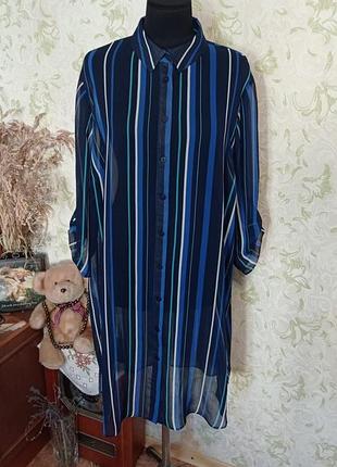 Рубашка удлинённая батал 22 шифон