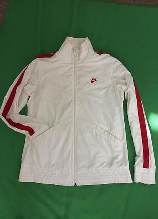 Куртка ветровка с красными лампасами, на подкладке из сетки nike sportswear.  винтаж.  унисекс