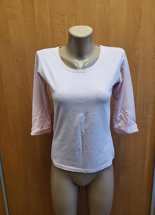 Футболка с удлиненным рукавомolko нежно-розового цвета