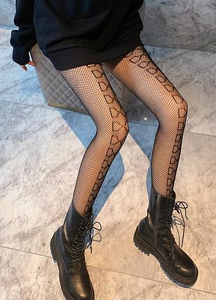 1-171 колготки з візерунком бантики принт