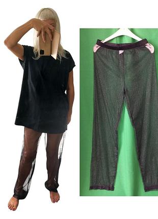 Прозрачные брюки с люрексом