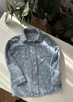 Джинсовка на дівчинка 8 років сорочка джинсова курточка