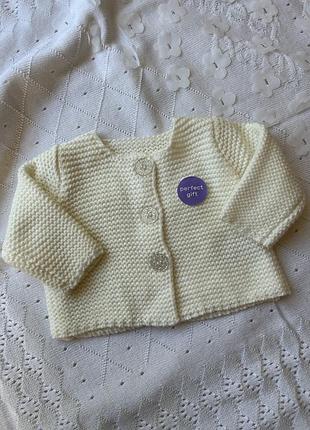 Кардиган светр для новонароджених від 0 до 1 місяця nutmeg кольору айворі
