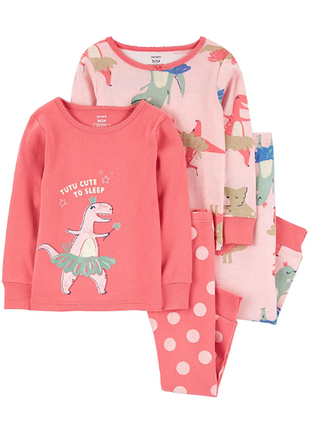 Carters набор из 2х хлопковых пижам с длинным рукавом картерс дракон пижама