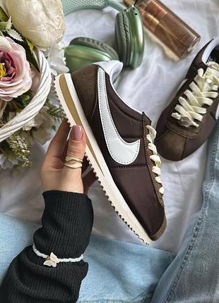Кросівки nike cortez brown / white