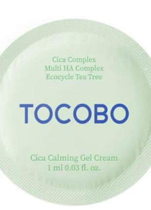 Успокаивающий крем-гель для лица с экстрактом центеллы tocobo cica calming gel cream пробник
