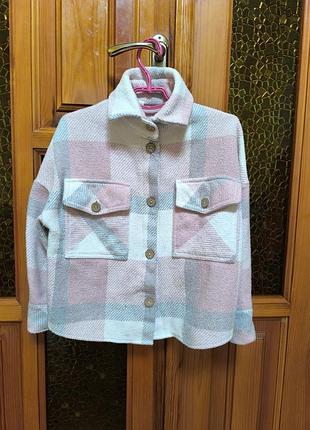 Тепленькая рубашка в клетку для девочки