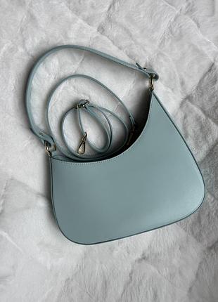 Сумка estro естро з натуральної шкіри блакитна