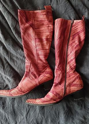 Козаки сапоги 37 бутсы ковбойки кожа италия italy