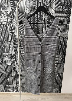 Жіночій сарафан  nutmeg сукня сарафан в принт гусяча лапка з карманами