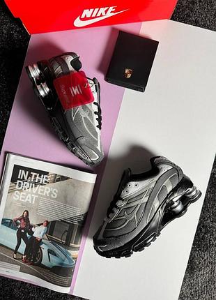 🌺женские кроссовки nike x supreme shox ride 2 sp grey white black