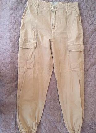 Брюки карго джоггеры бежевые