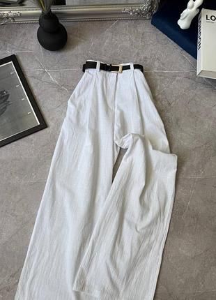 Стильные женские брюки палаццо из легкой ткани лен жатка 42, 44, 46, 48