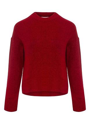 Червоний жіночий теплий светр базового крою