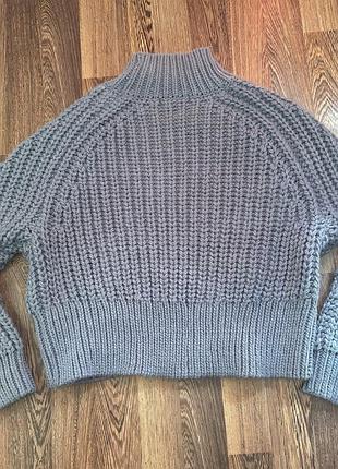 Голубой вязаный свитер h&m 3