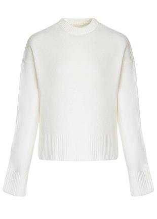 Молочний жіночий теплий светр базового крою