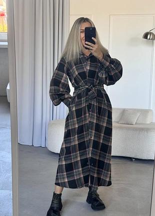 ✨ стильное платье-рубашка в клетку ✨