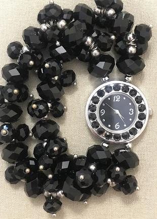 Годинник кварцевий браслет камінь гранований на гумі англія
