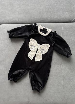 Велюровий ромпер чоловічок shein 6-9 міс. для дівчинки