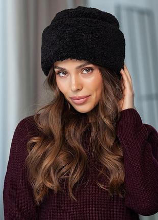 Шапка из экомеха тедди на флисе,шапка из экомеха, шапка зимняя