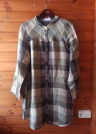 Удлиненная льняная рубашка от французского бренда р.l