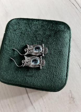 Сережки вінтажні сови