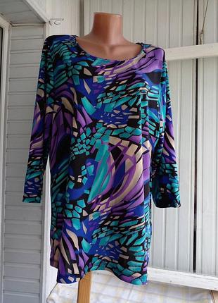 Трикотажная блуза лонслив большого размера батал