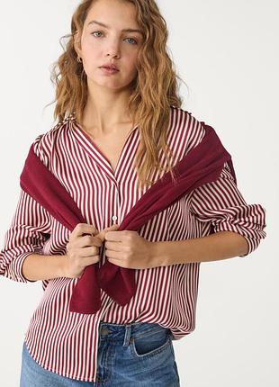 Сорочка , рубашка , блуза в смужку , червону , бордову , біла zara stradivarius mango