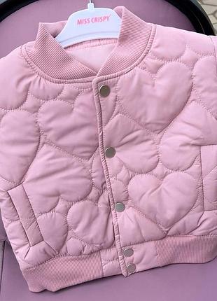 Куртка -бомбер 52/1, р.100,120, розовый