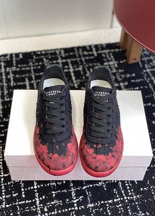 Кроссовки maison margiela «replica| black red paint