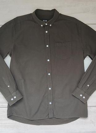Якісна чоловіча базова котонова сорочка з кишенею хакі