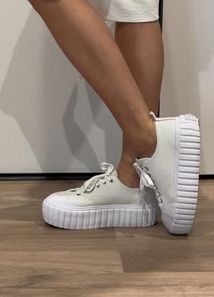 Жіночі білі шкіряні снікерси/кеди/кросівки diesel