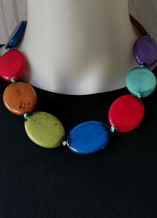 Бусы люцит m&s цветные разноцветные крупные бусы ожерелье колье marks&spencer