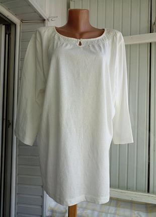 Коттонова трикотажна блуза футболка великого розміру батала