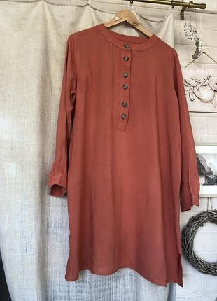Теракотова сукня-туніка