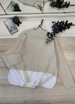 Свитер обманка с рубашкой select p xl