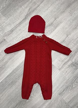 Вязаный ромпер next+шапочка, 3-6мес