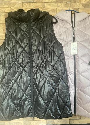 Жилет подовжений жіночий з капюшоном