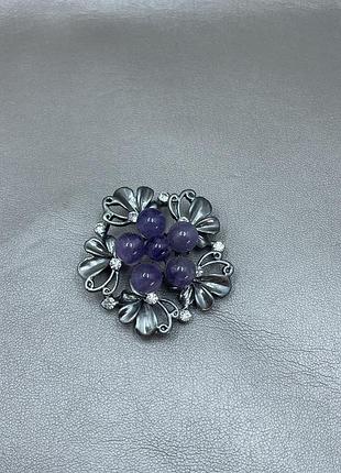 Брошка з агатом