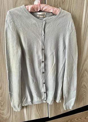 Cashmere кашемировый мирер кардиган на пуговицах голубой