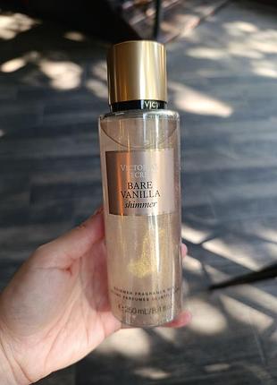 Bare vanilla shimmer - парфюмированный спрей (мист) для тела victoria’s secret, 250 мл