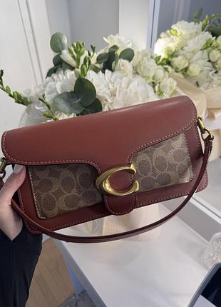 Сумка coach коричневого кольору