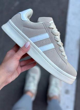 Женские замшевые бежевые кроссовки кампус 41 - 26.5 см